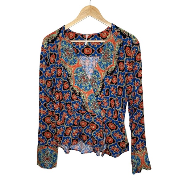Free People Falling For You Floral Wrap Top Large - Picture 5 of 13